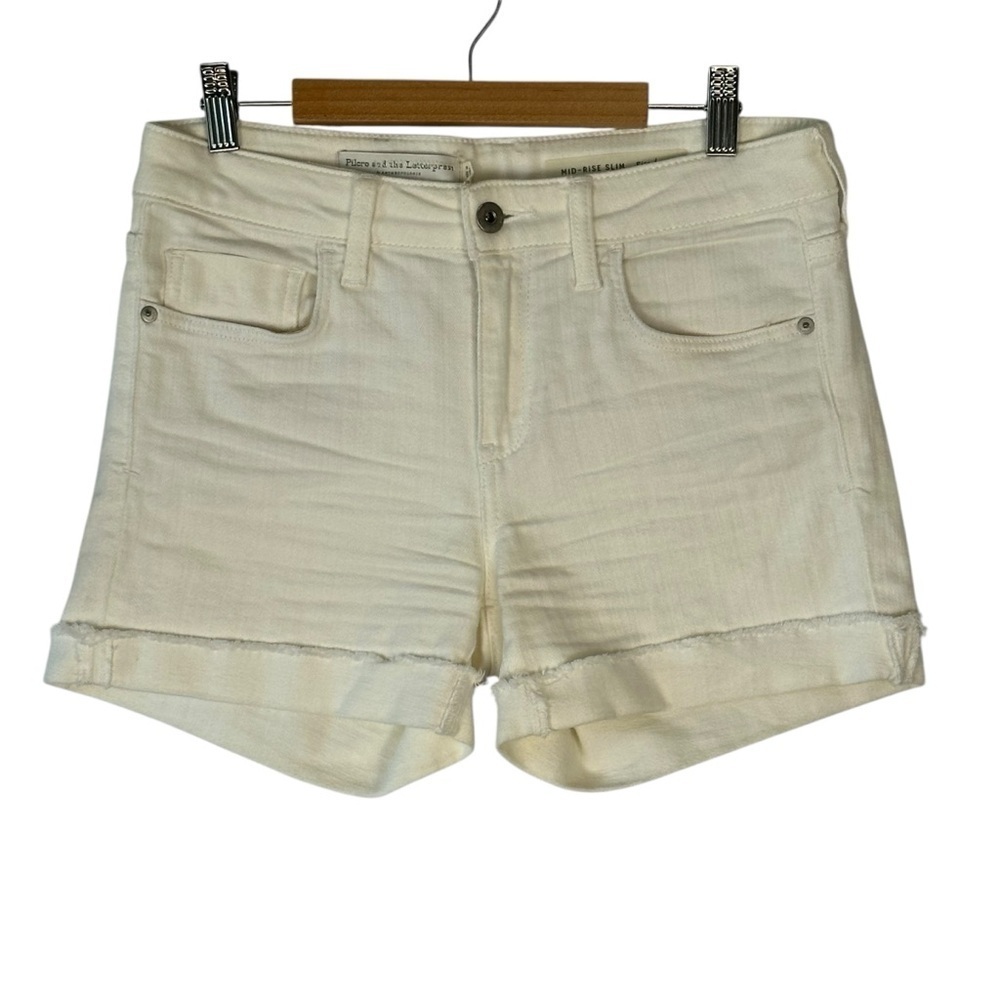 Anthropologie Pilcro and the Letterpress Shorts Sz 27 Mid Rise Slim off White
